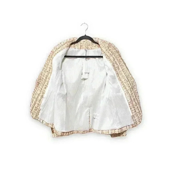 NWT Veronica Beard Tweed Cutaway Dickey Jacket Blazer Ivory Estate Size 2 - Picture 5 of 13